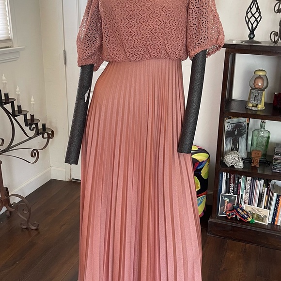 Vintage 1970s 70s Grecian Goddess Disco Prom Queen Dress Maxi S - Picture 1 of 9